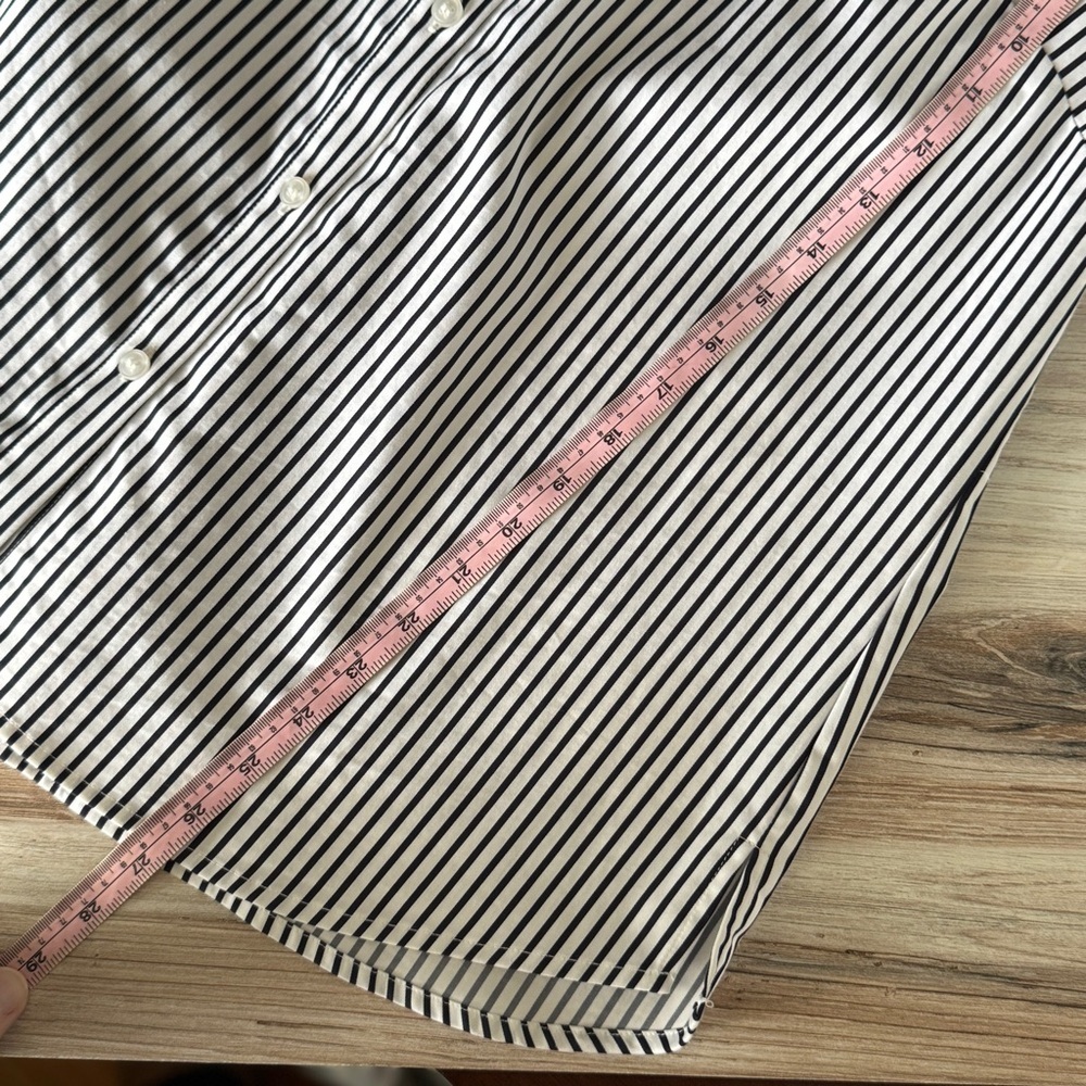Nordstrom Black and White Striped Button Down Shirt Women’s Size Large - Picture 8 of 8